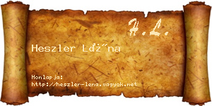 Heszler Léna névjegykártya